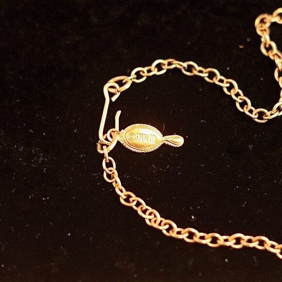 Sarah Coventry Venetian Floral Red Glass Bead Gold-Tone Tassel Necklace - Picture 5 of 11